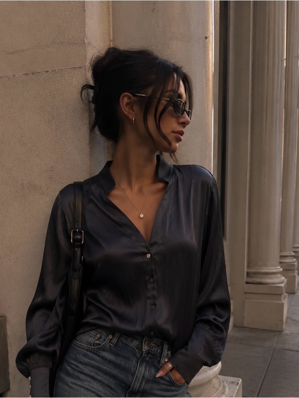 Zadig & Voltaire Satin V-Neck Blouse Tinous Satin Shirt
